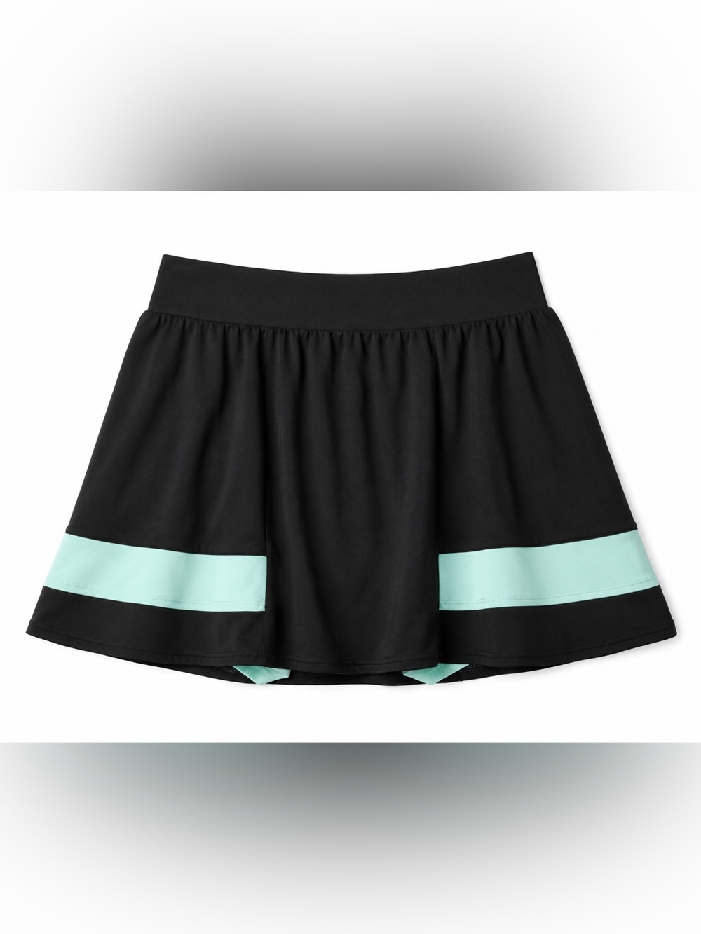 Tail Black Skirt with Blue Accents